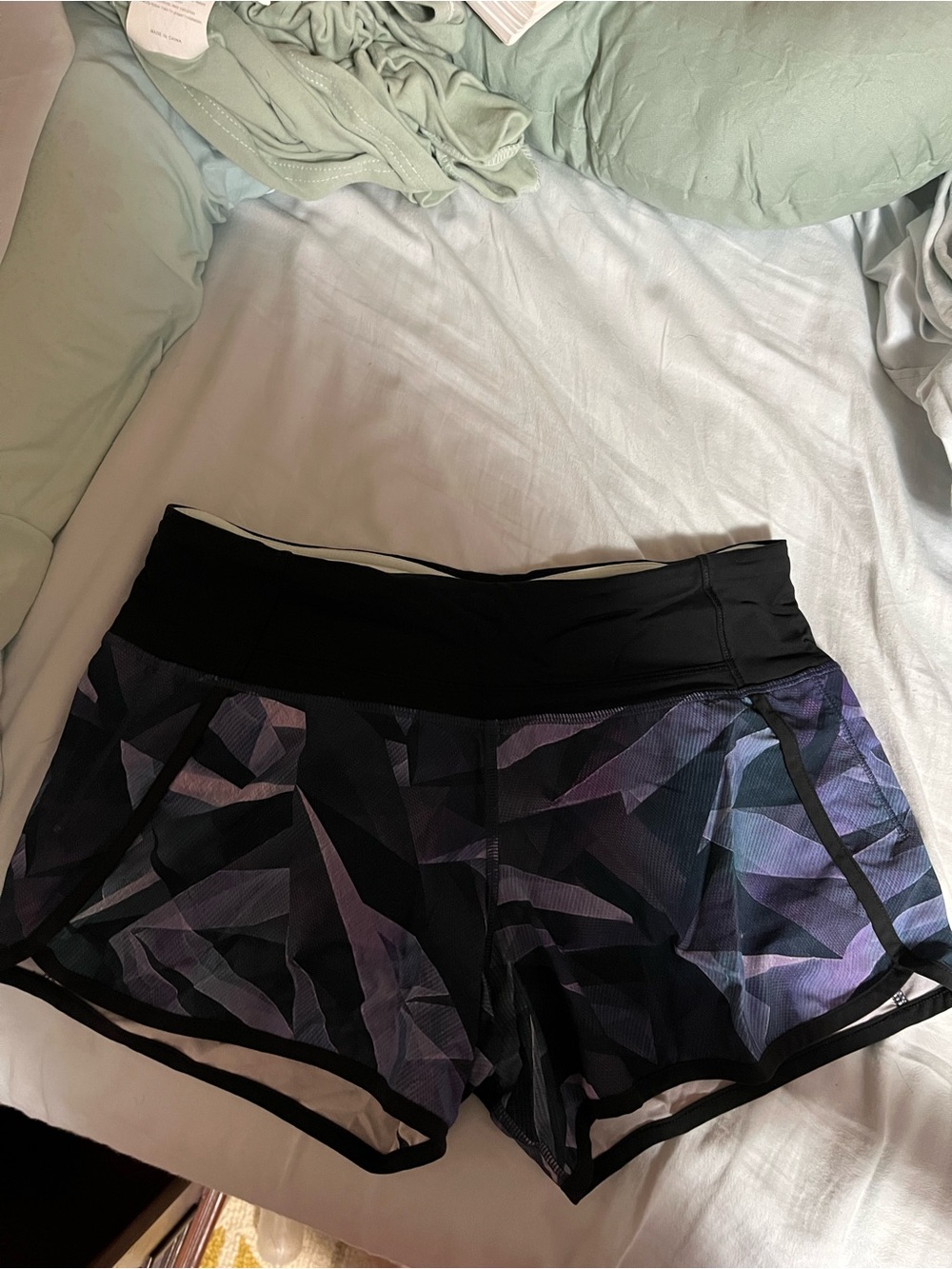 lululemon athletica Black & Purple Geometric Athletic Shorts